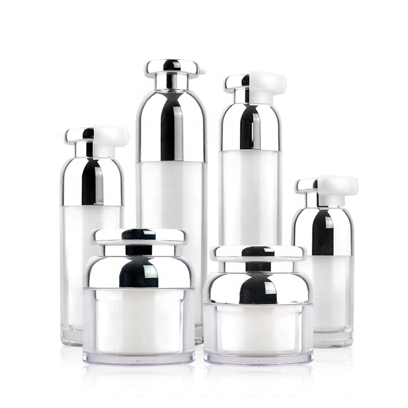 New plastic product acrylic bottles and jars with sliver lid