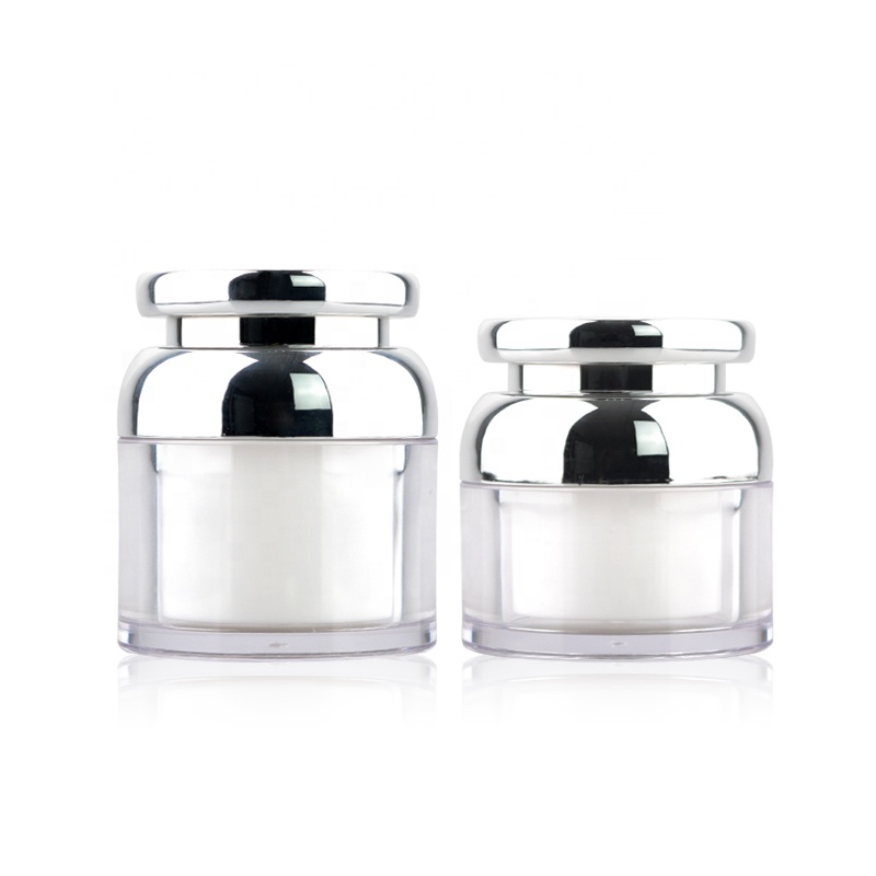 New plastic product acrylic bottles and jars with sliver lid