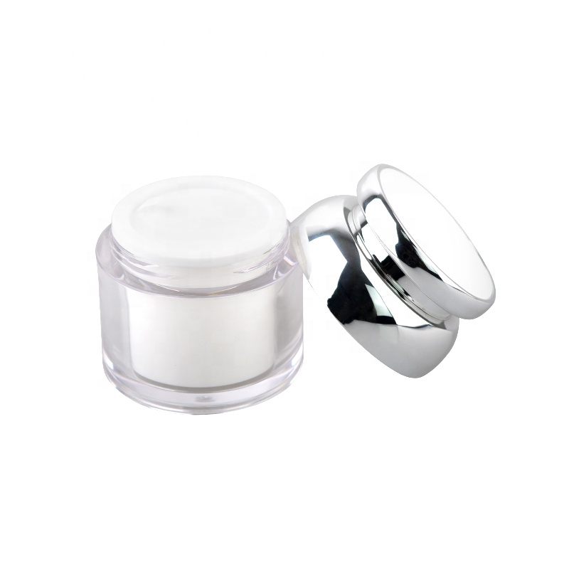 New plastic product acrylic bottles and jars with sliver lid