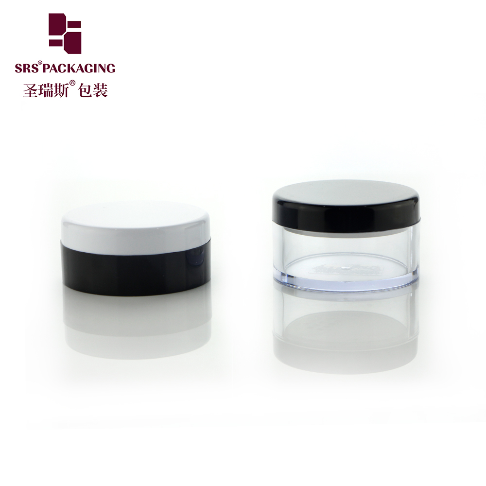 New product 10g 20g plastic clear rotating sifter loose powder jar