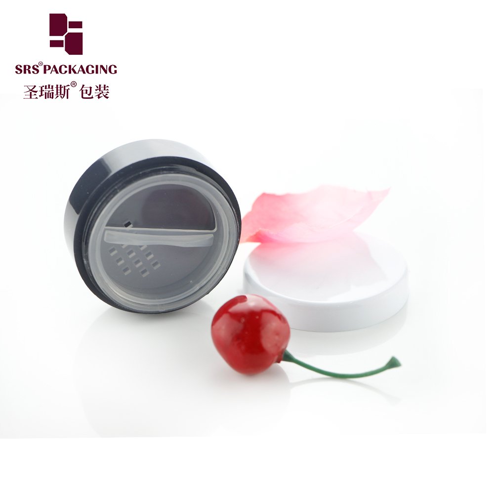 New product 10g 20g plastic clear rotating sifter loose powder jar