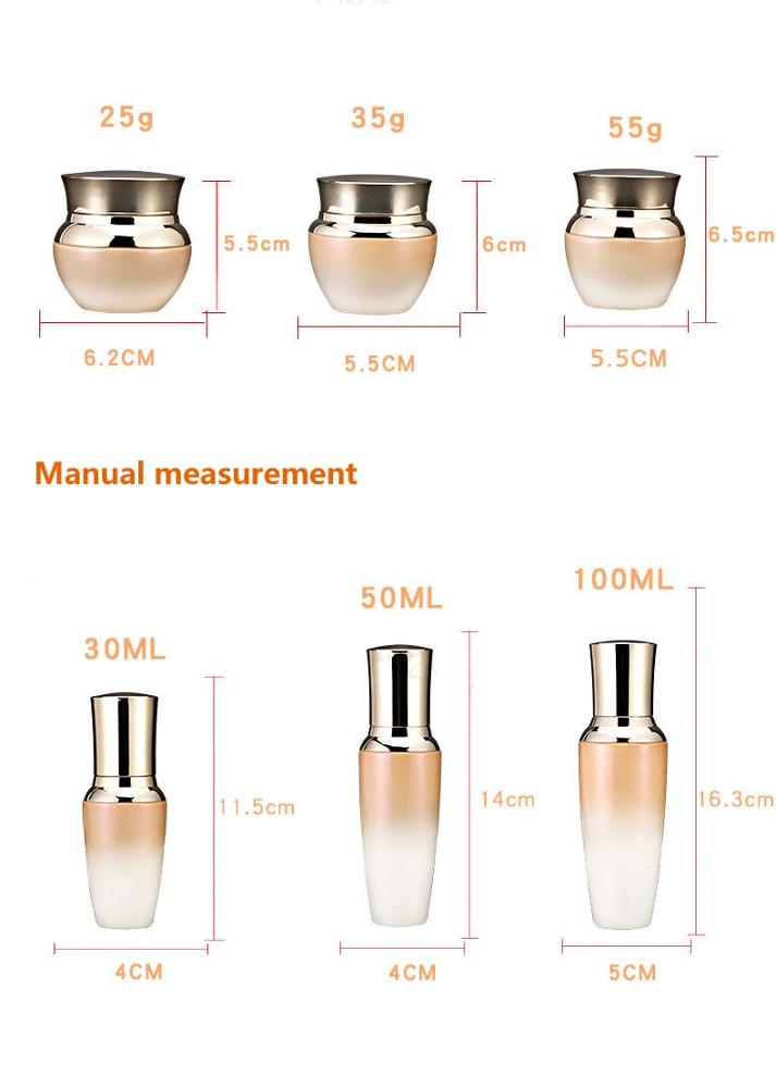 New product 15G 25G 35G 55G gradient orange glass cream jar