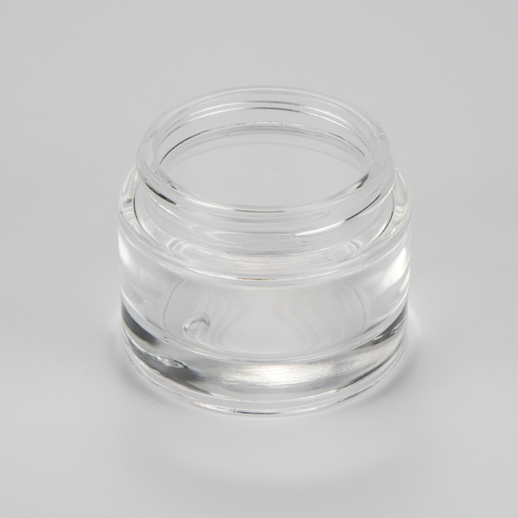 New product 20 ml 30 ml 50 ml small clear round private label glass cosmetic empty cream jars with acrylic plastic lid
