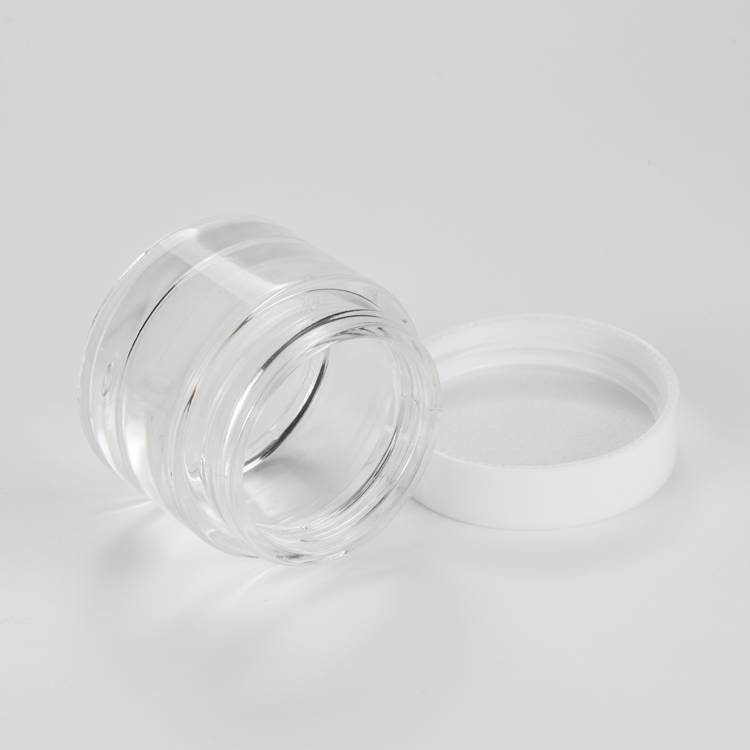 New product 20 ml 30 ml 50 ml small clear round private label glass cosmetic empty cream jars with acrylic plastic lid