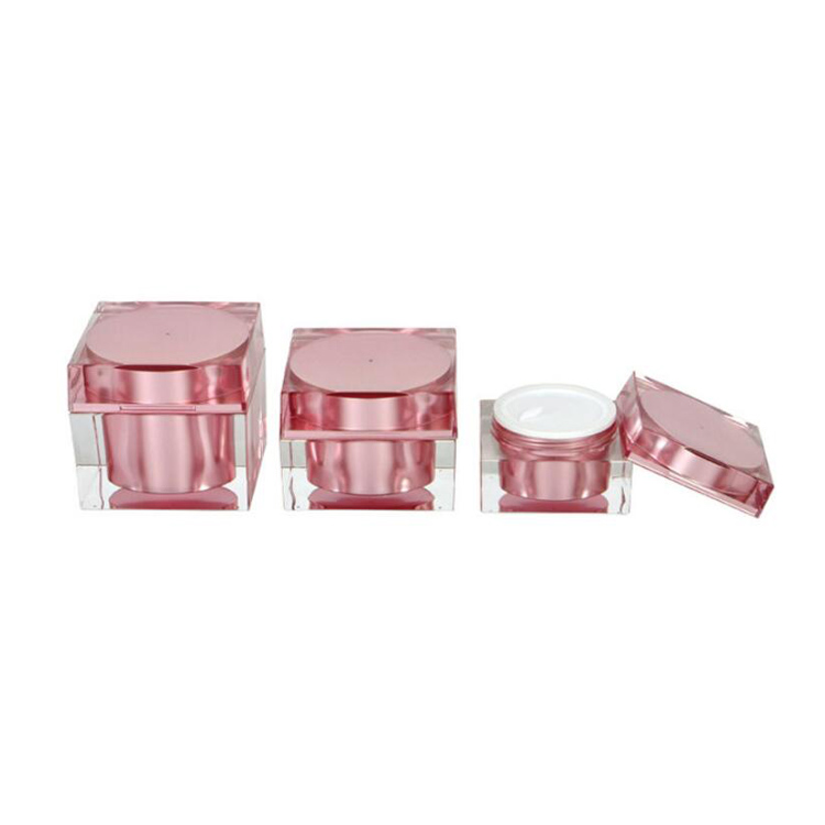 New product 2019 empty cosmetic 30g 50g 80g white black round square acrylic cream jar