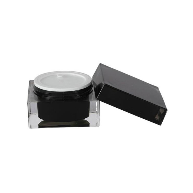 New product 2019 empty cosmetic 30g 50g 80g white black round square acrylic cream jar