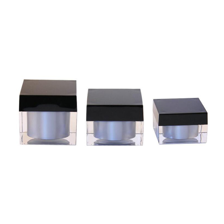 New product 2019 empty cosmetic 30g 50g 80g white black round square acrylic cream jar