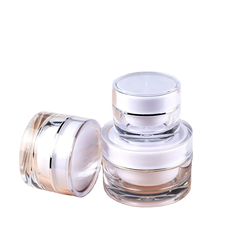 New product 2020 empty cosmetic 10g white round acrylic cream jar