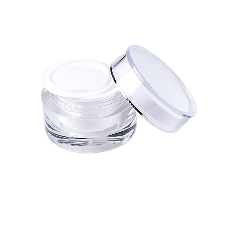 New product 2020 empty cosmetic 10g white round acrylic cream jar