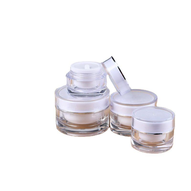 New product 2020 empty cosmetic 10g white round acrylic cream jar