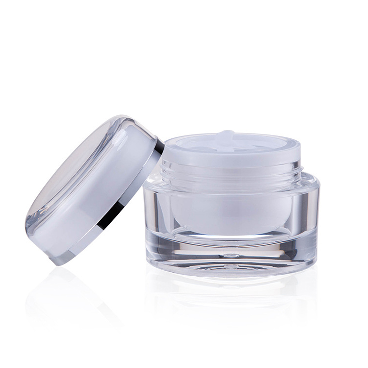 New product 2020 empty cosmetic 10g white round acrylic cream jar