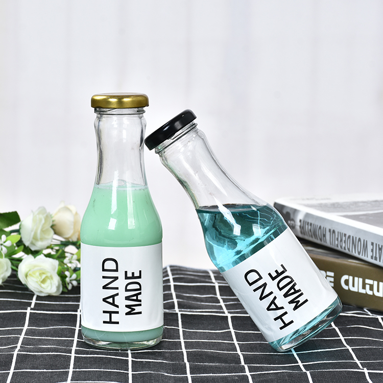 New product 250ml coffee glass bottle beverage bottle with metal lid