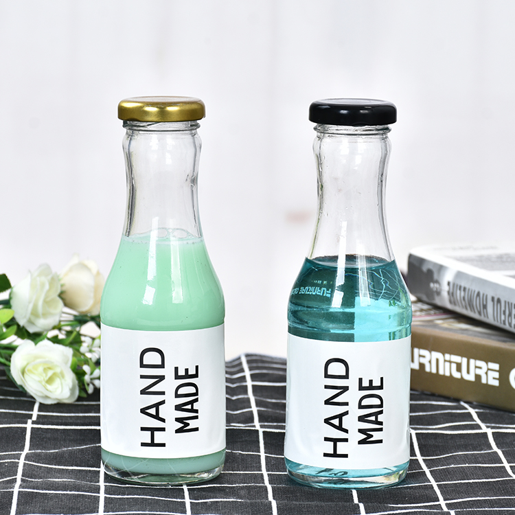 New product 250ml coffee glass bottle beverage bottle with metal lid