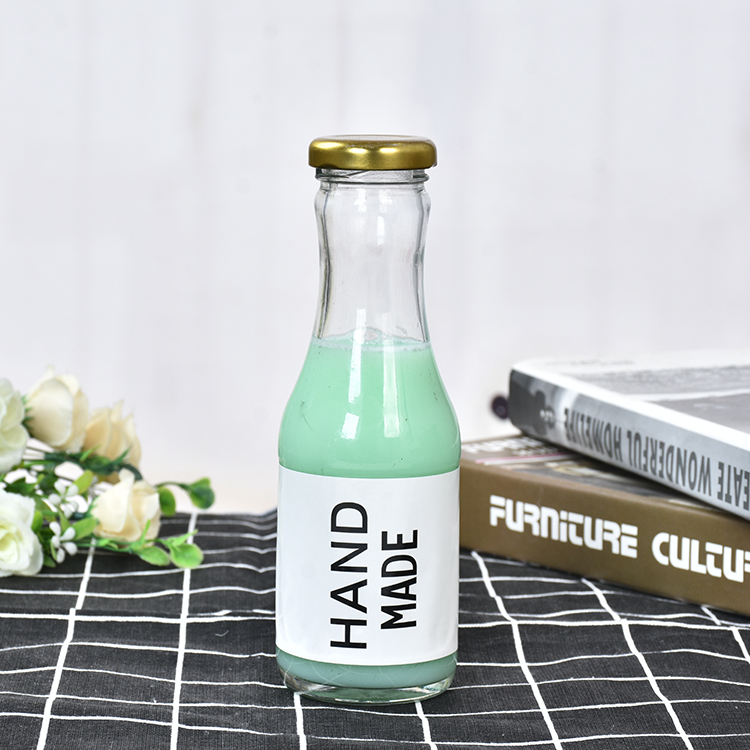 New product 250ml coffee glass bottle beverage bottle with metal lid