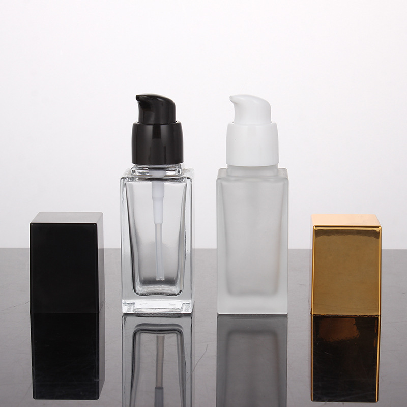 New product 30ml glass bottle UV pump foundation liquid cosmetic glass bottle