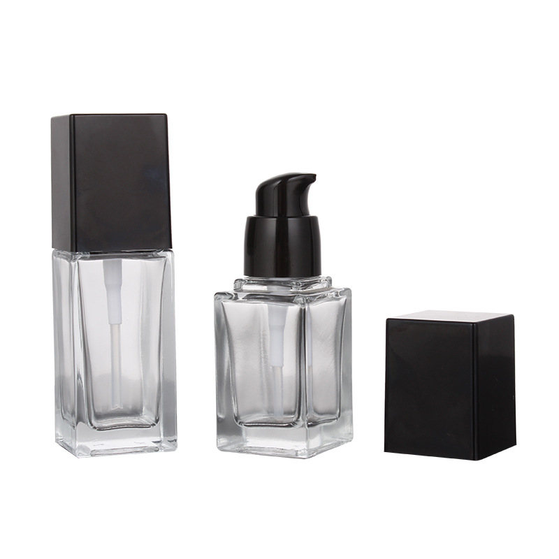 New product 30ml glass bottle UV pump foundation liquid cosmetic glass bottle