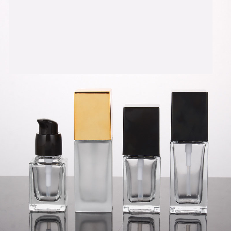 New product 30ml glass bottle UV pump foundation liquid cosmetic glass bottle