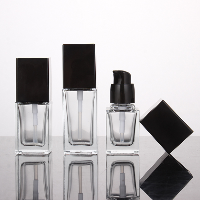 New product 30ml glass bottle UV pump foundation liquid cosmetic glass bottle