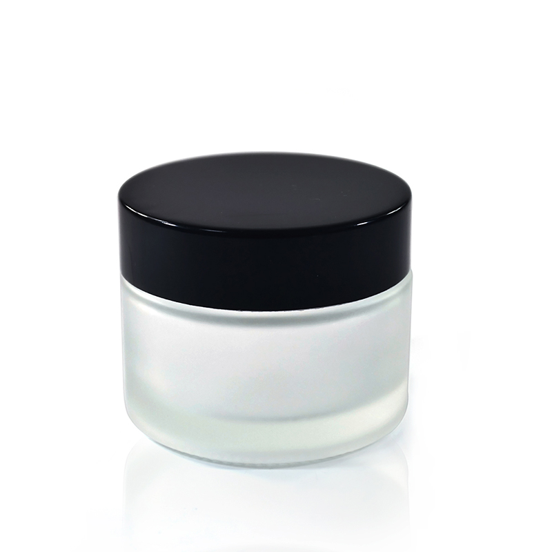 New product 5g 10g 15g 20g 30g 50g 100g clear amber blue green matte frosted black coloured round pots glass cosmetic cream jars