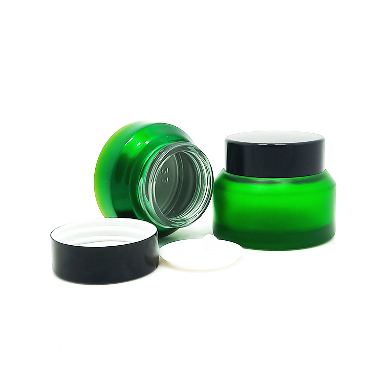 New product 5g 10g 15g 30g 50g 100g clear amber matte black glass cream jar with aluminium Cap