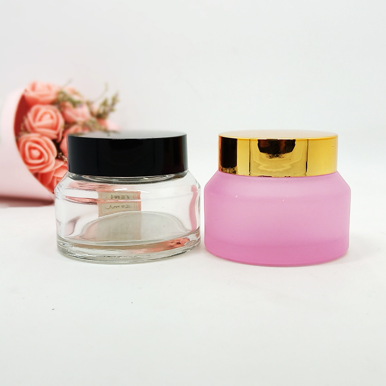 New product 5g 10g 15g 30g 50g 100g clear amber matte black glass cream jar with aluminium Cap