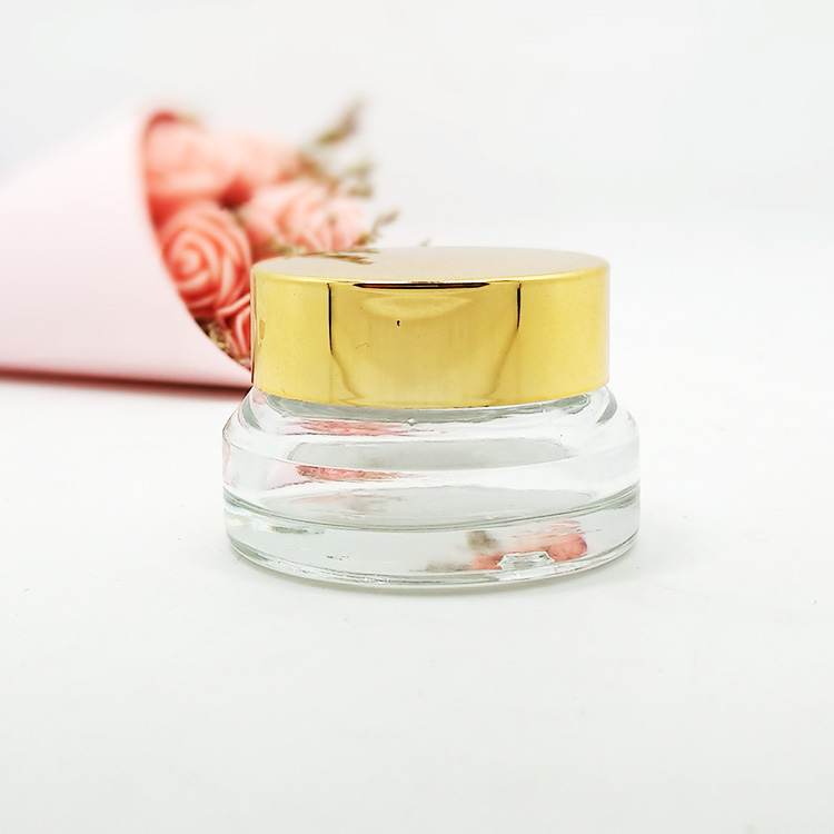 New product 5g 10g 15g 30g 50g 100g clear amber matte black glass cream jar with aluminium Cap