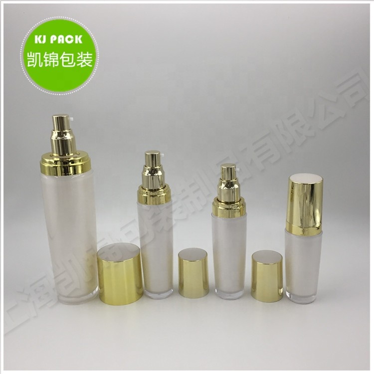 New product acrylic vacuum cosmetic press essence lotion bottle skin cream jar packaging custom logo