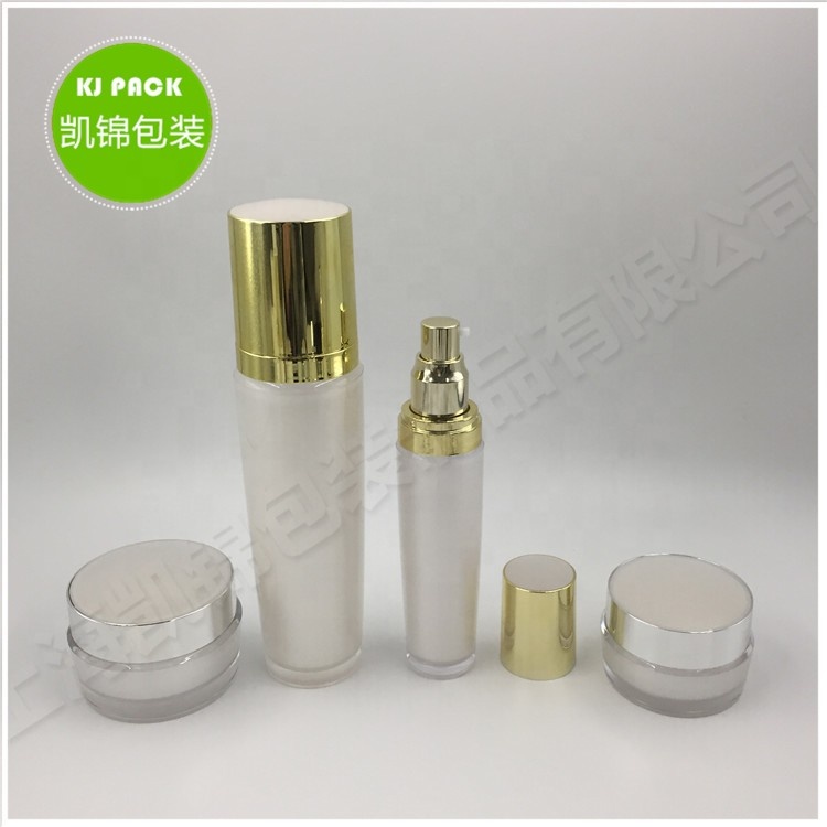 New product acrylic vacuum cosmetic press essence lotion bottle skin cream jar packaging custom logo