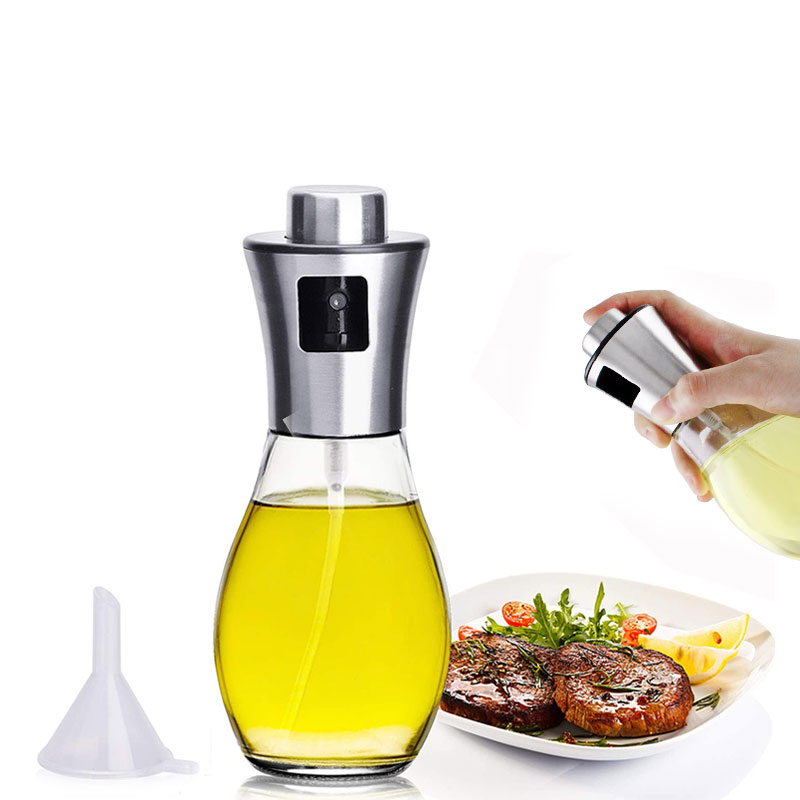 New product capacity kitchen cooking oil bottle spray vinegar glass bottle stainless steel olive oil sprayer bottle