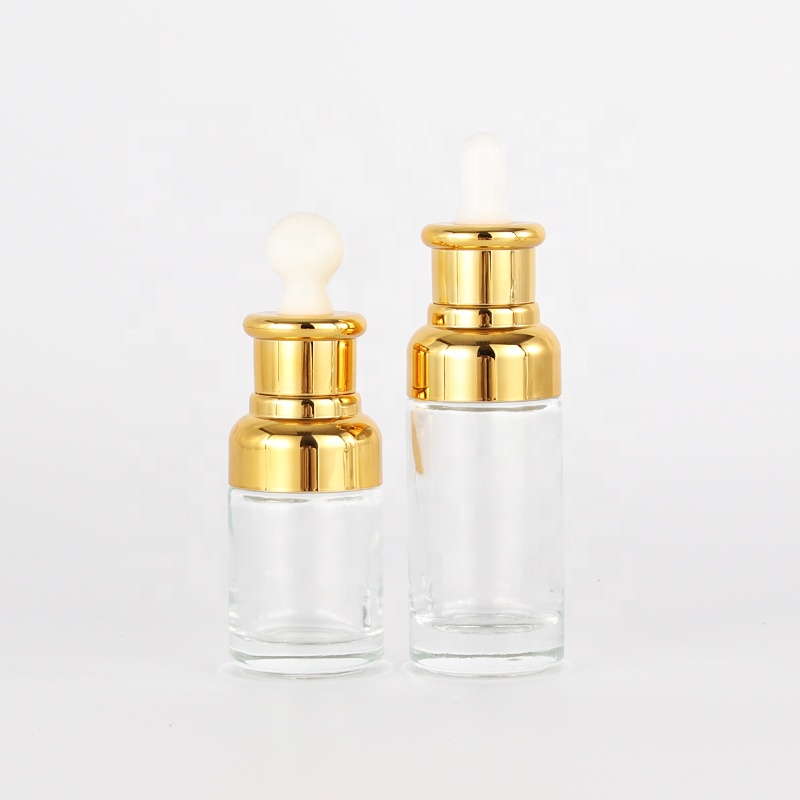New product clear glass dropper bottles with aluminum rubber taet