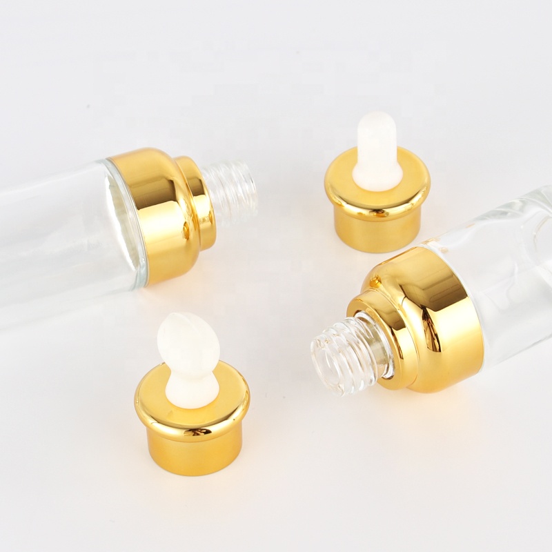 New product clear glass dropper bottles with aluminum rubber taet