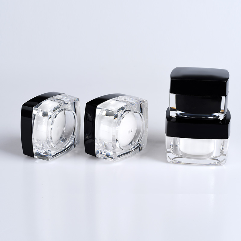 New product cosmetic packaging 15g 30g 100g empty Luxury black amber plastic acrylic lotion cream square container cosmetic jar