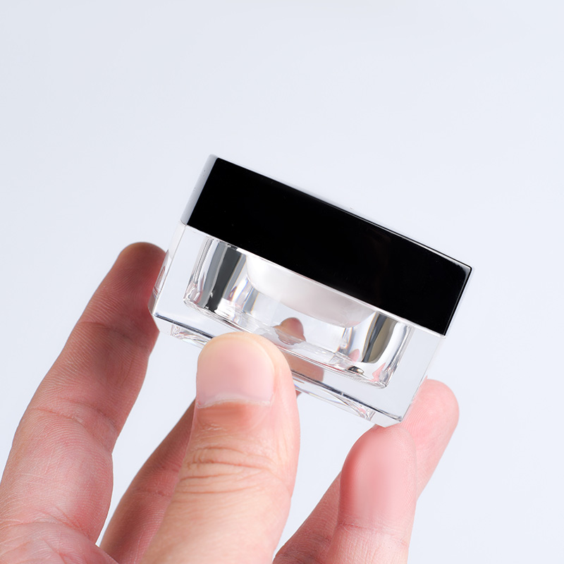 New product cosmetic packaging 15g 30g 100g empty Luxury black amber plastic acrylic lotion cream square container cosmetic jar