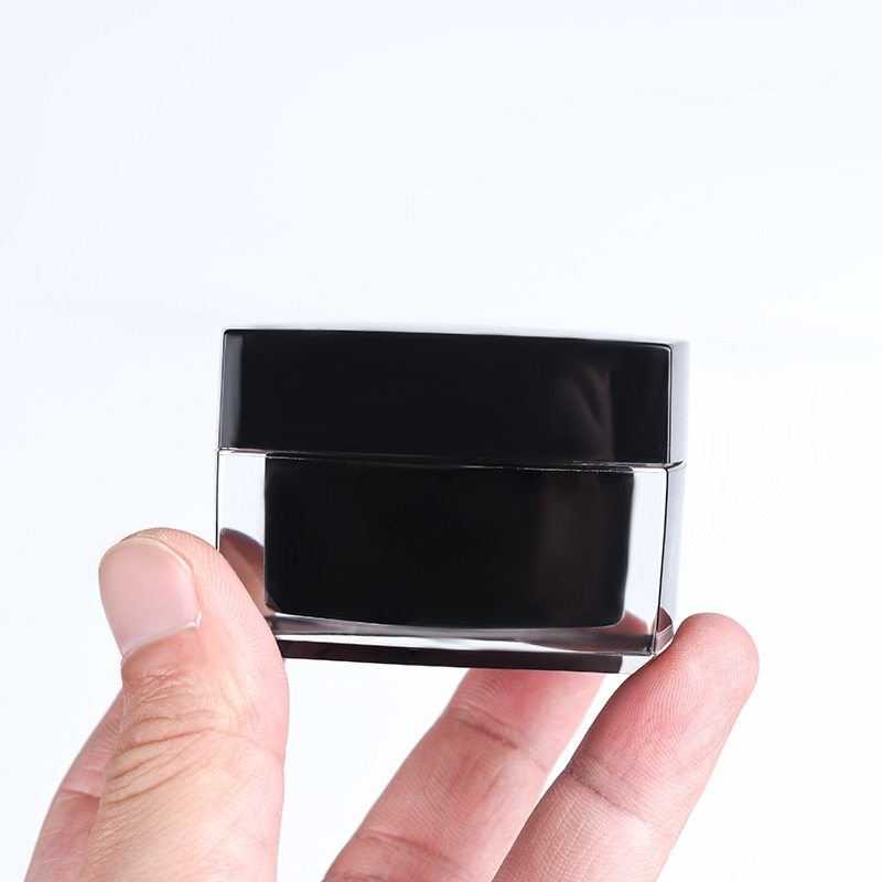 New product cosmetic packaging 15g 30g 100g empty Luxury black amber plastic acrylic lotion cream square container cosmetic jar