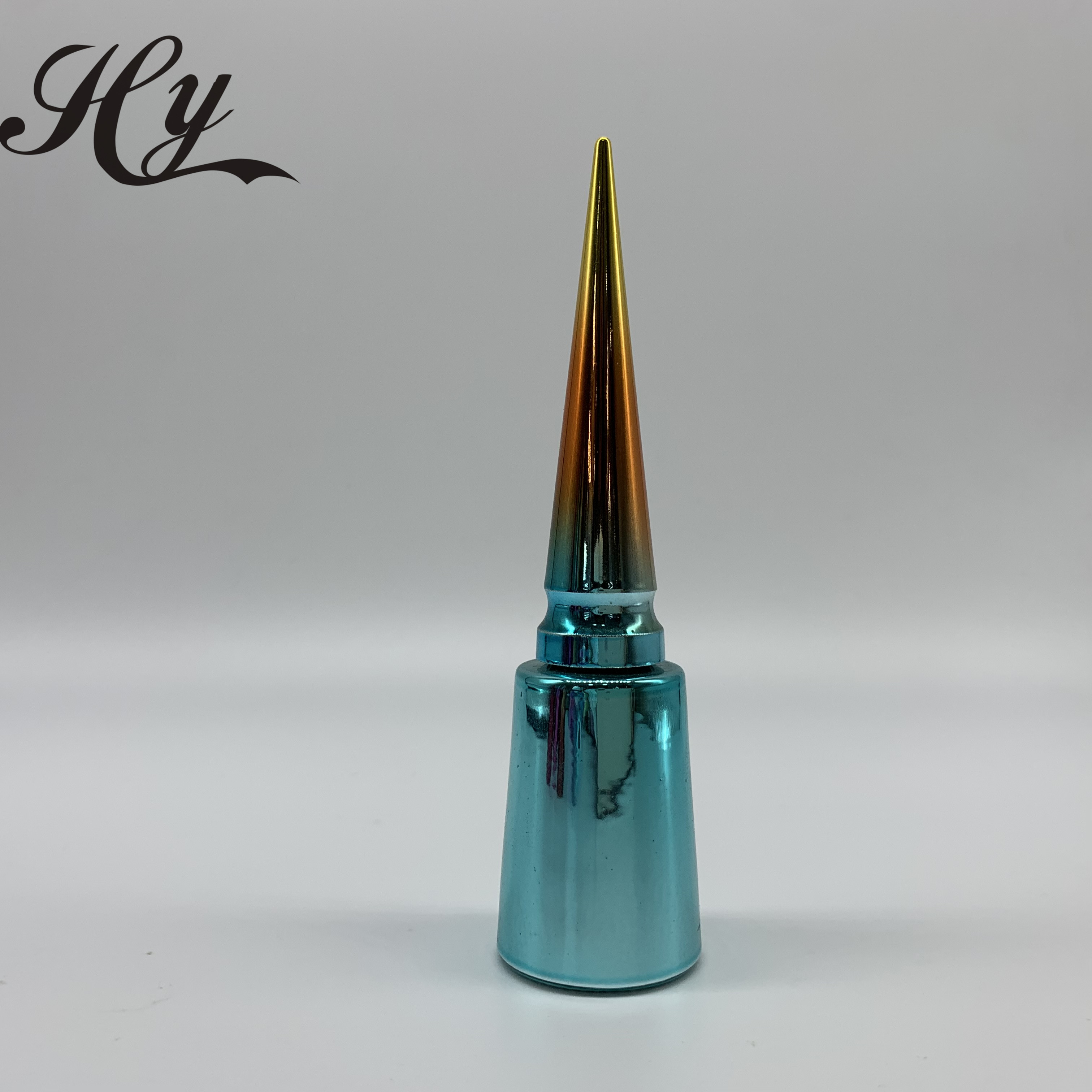 New product custom luxury gold uv electroplating cosmetic nail polish glass bottle