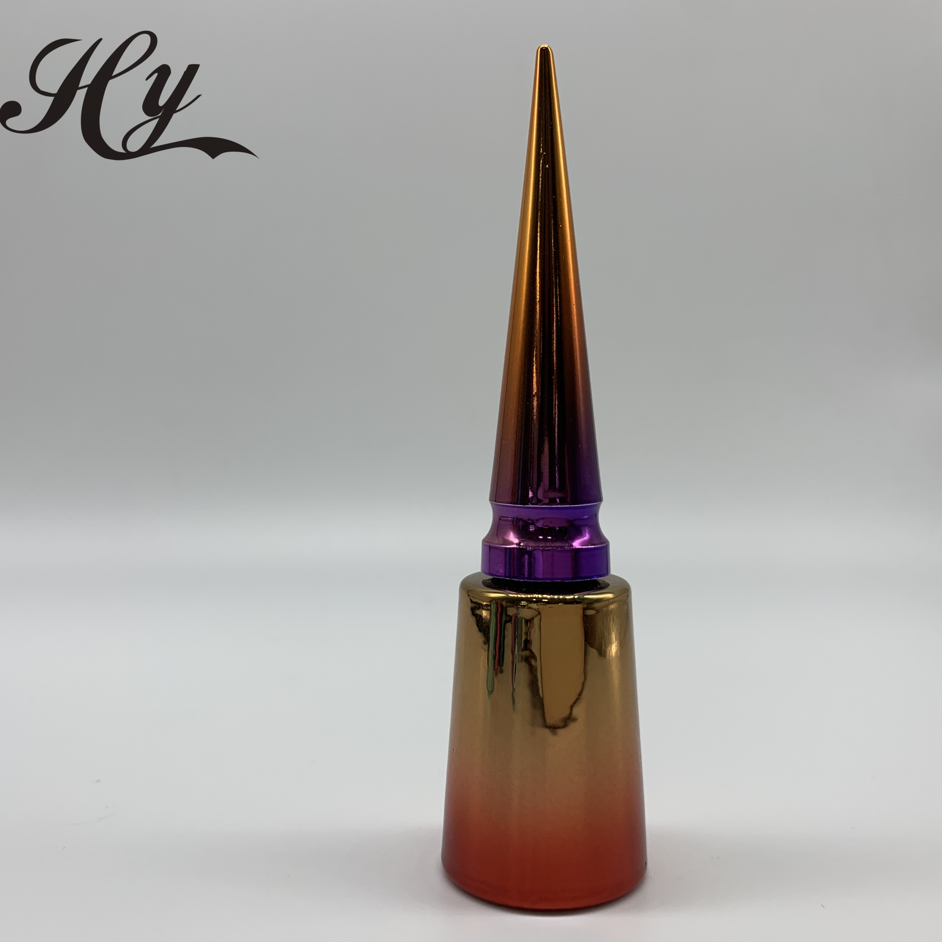New product custom luxury gold uv electroplating cosmetic nail polish glass bottle