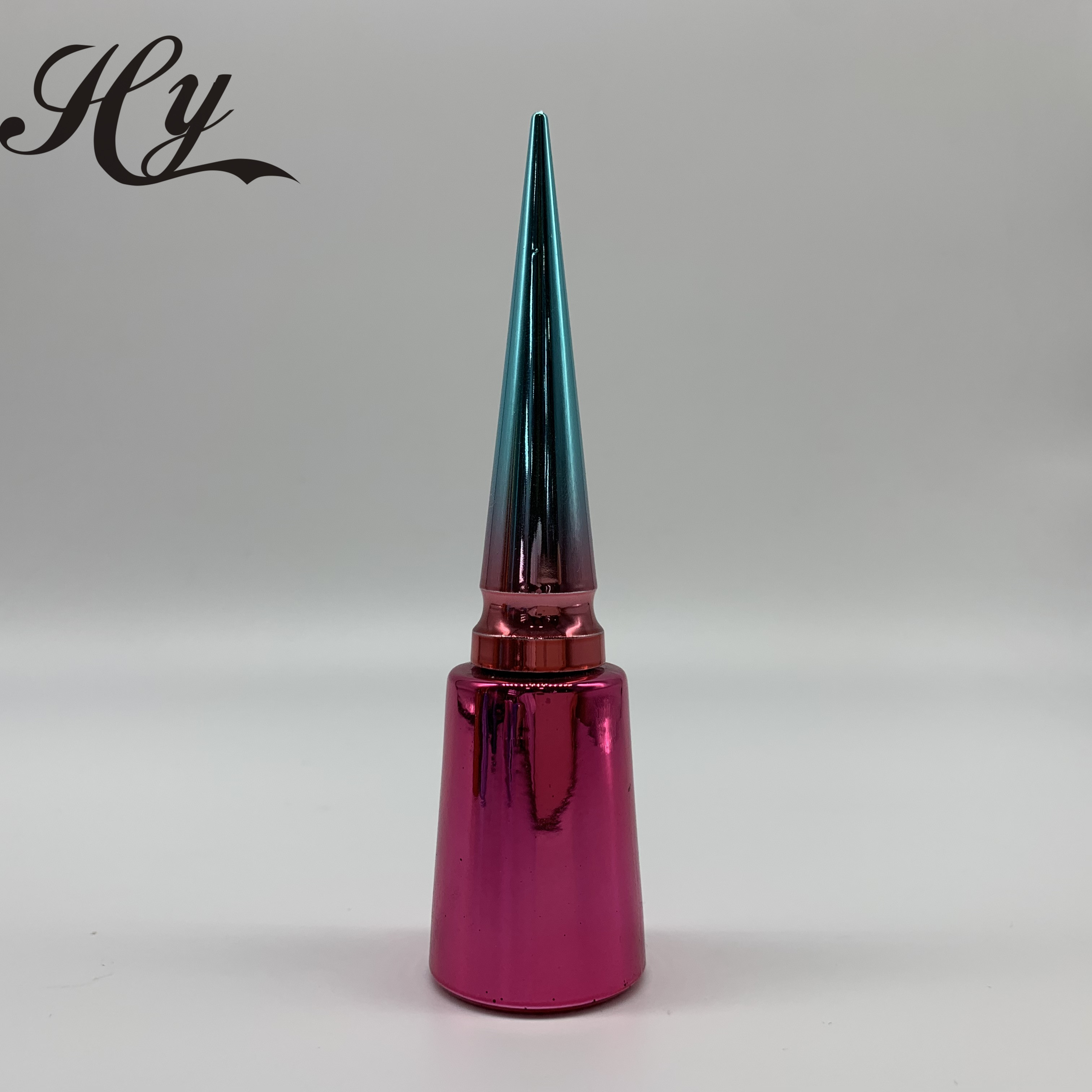 New product custom luxury gold uv electroplating cosmetic nail polish glass bottle