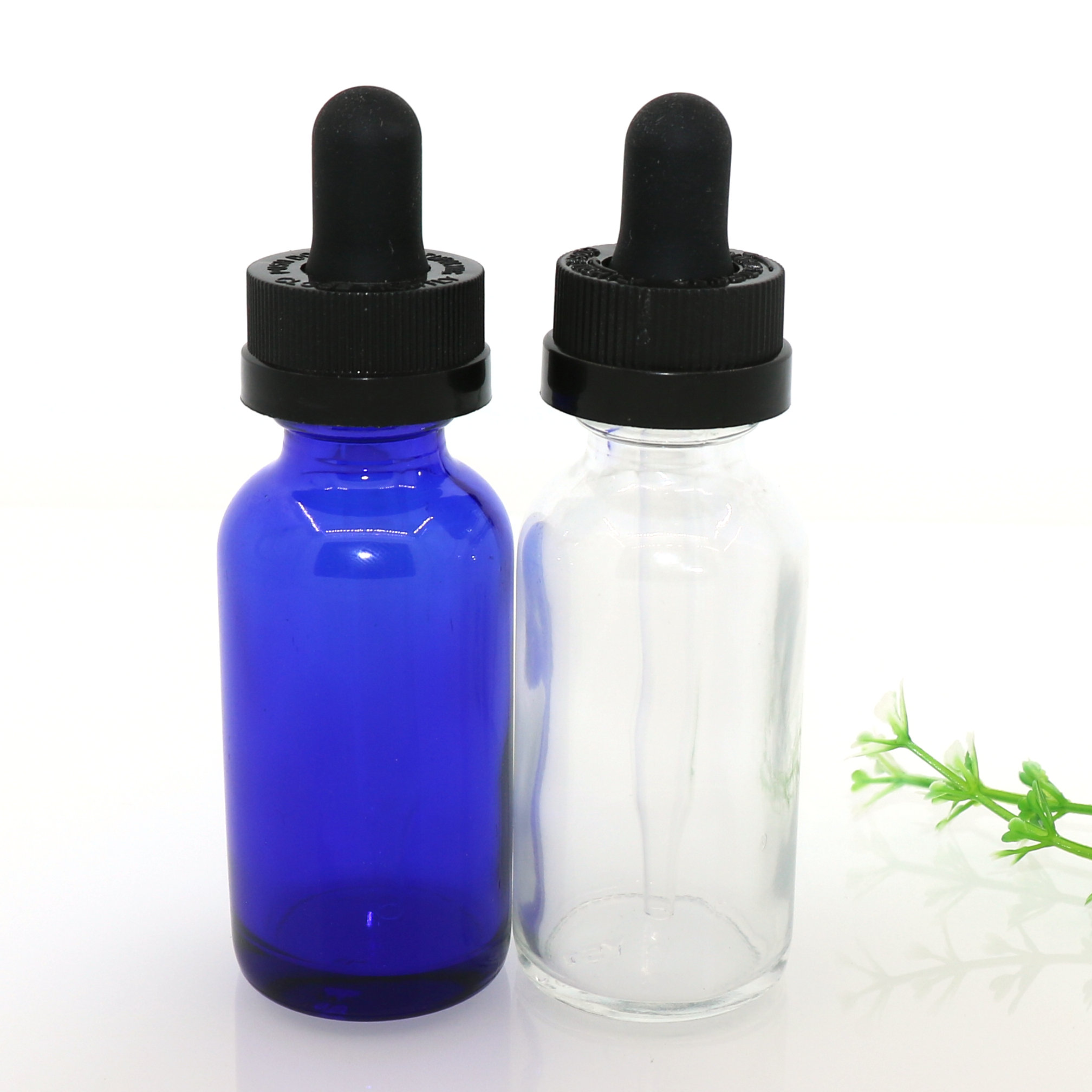 New product e liquid round boston glass bottle with childproof cap drop plastic dropper glass bottle 30ml 1oz
