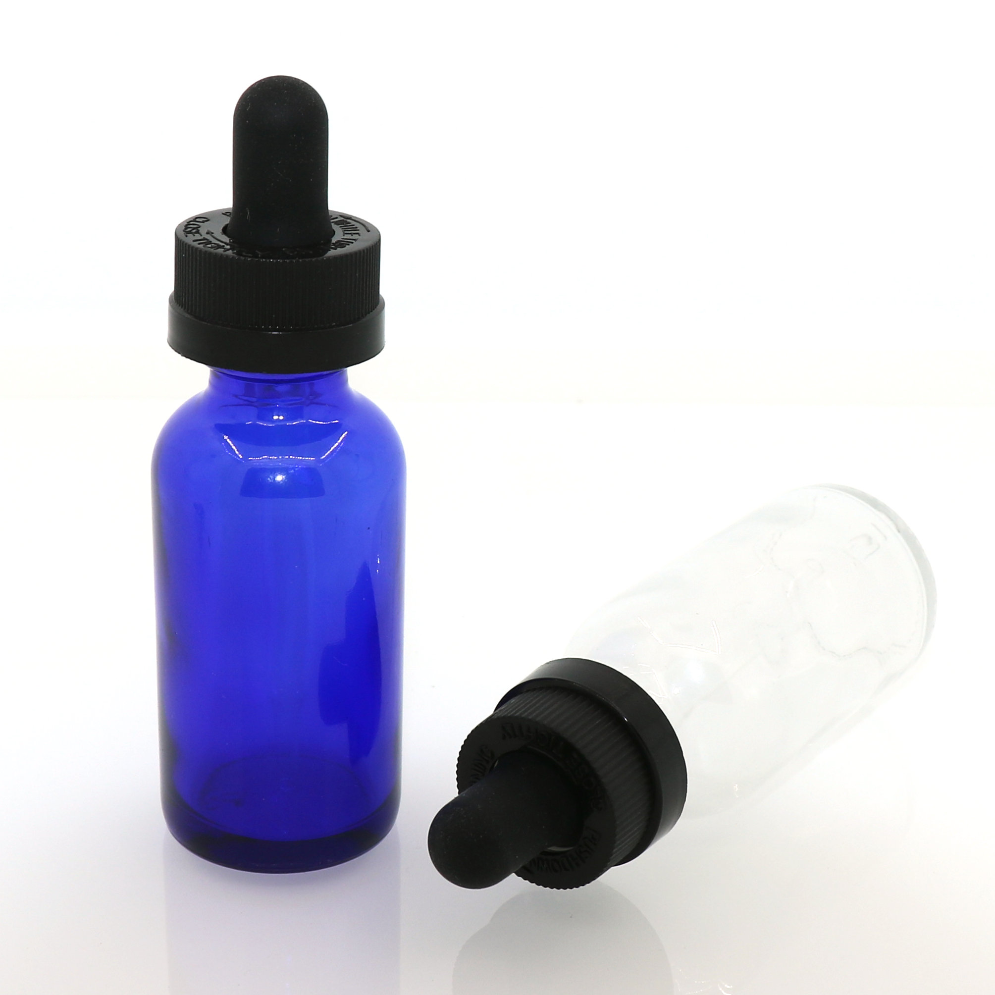 New product e liquid round boston glass bottle with childproof cap drop plastic dropper glass bottle 30ml 1oz