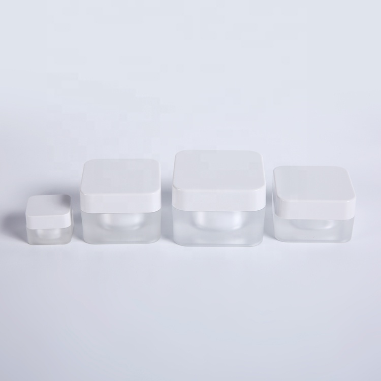 New product packaging 50g white acrylic empty square cosmetic jar acrylic cream jar