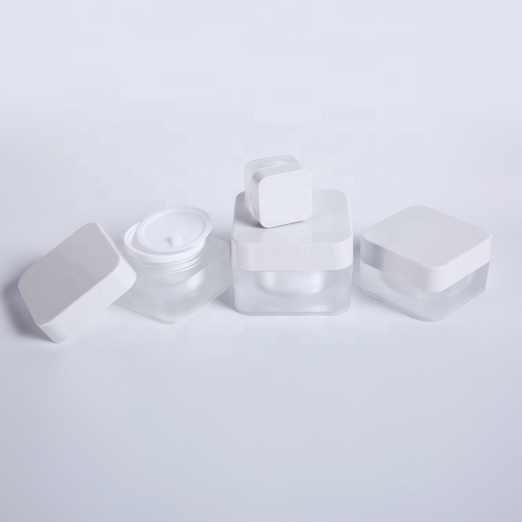 New product packaging 50g white acrylic empty square cosmetic jar acrylic cream jar