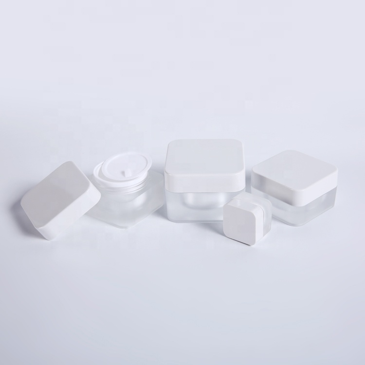 New product packaging 50g white acrylic empty square cosmetic jar acrylic cream jar