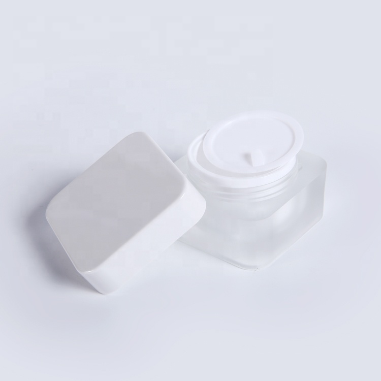 New product packaging 50g white acrylic empty square cosmetic jar acrylic cream jar
