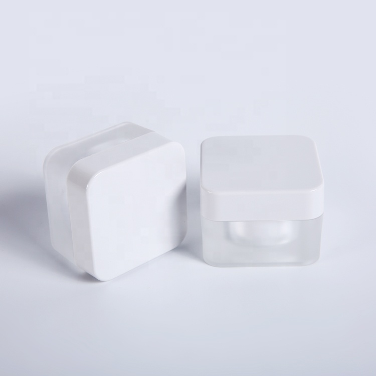 New product packaging 50g white acrylic empty square cosmetic jar acrylic cream jar