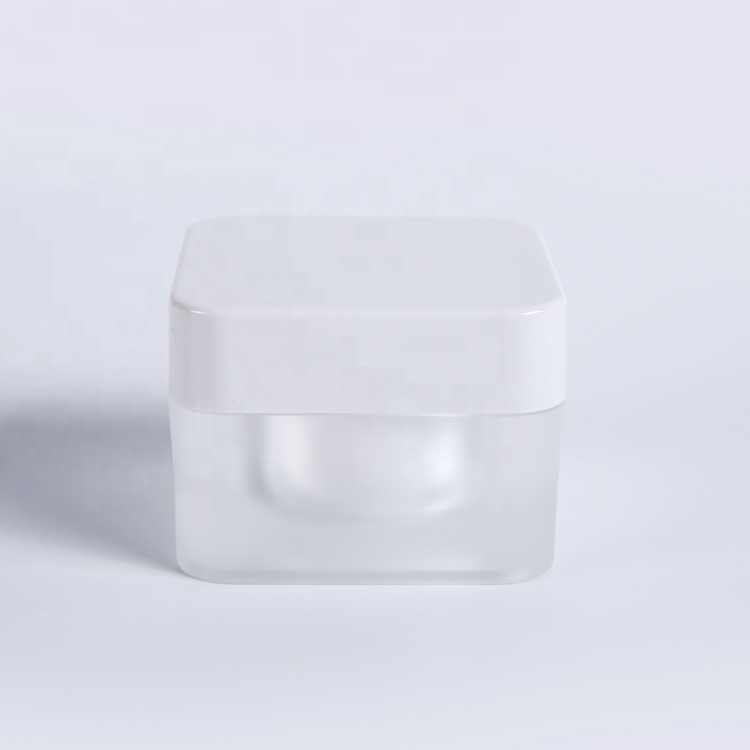 New product packaging 50g white acrylic empty square cosmetic jar acrylic cream jar