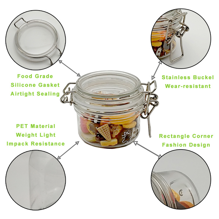 New product pink transparent cosmetic packaging 100ml cream jar plastic pet