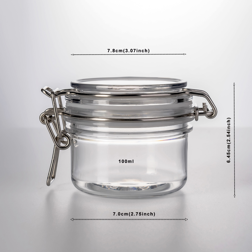 New product pink transparent cosmetic packaging 100ml cream jar plastic pet