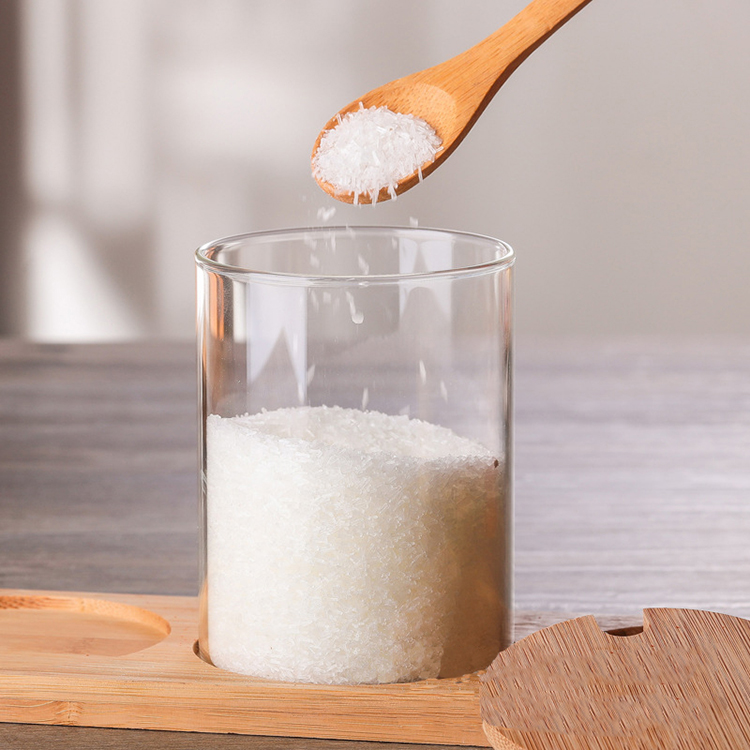 New product spice storage jar glass wooden lid with spoon set