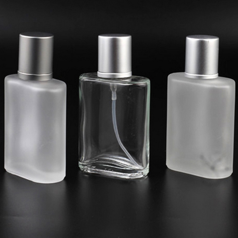 New products 30ml 50ml 100ml frosted clear rectangular glass mist spray bottle for perfume