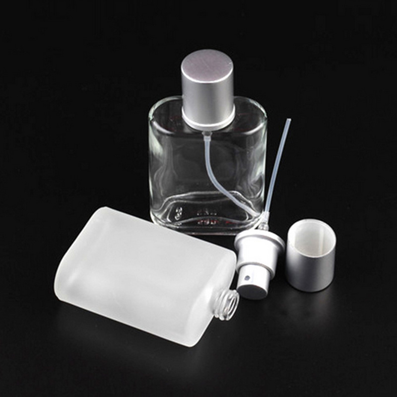 New products 30ml 50ml 100ml frosted clear rectangular glass mist spray bottle for perfume